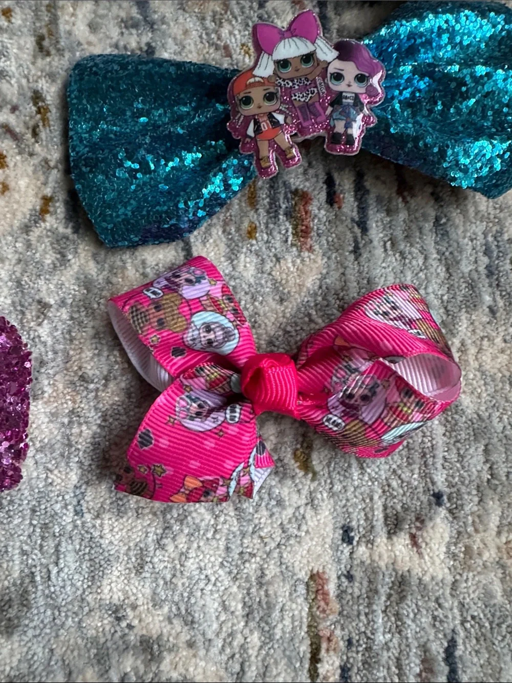 LOL Doll Glitter Bow Hair Clips - Assorted Colors